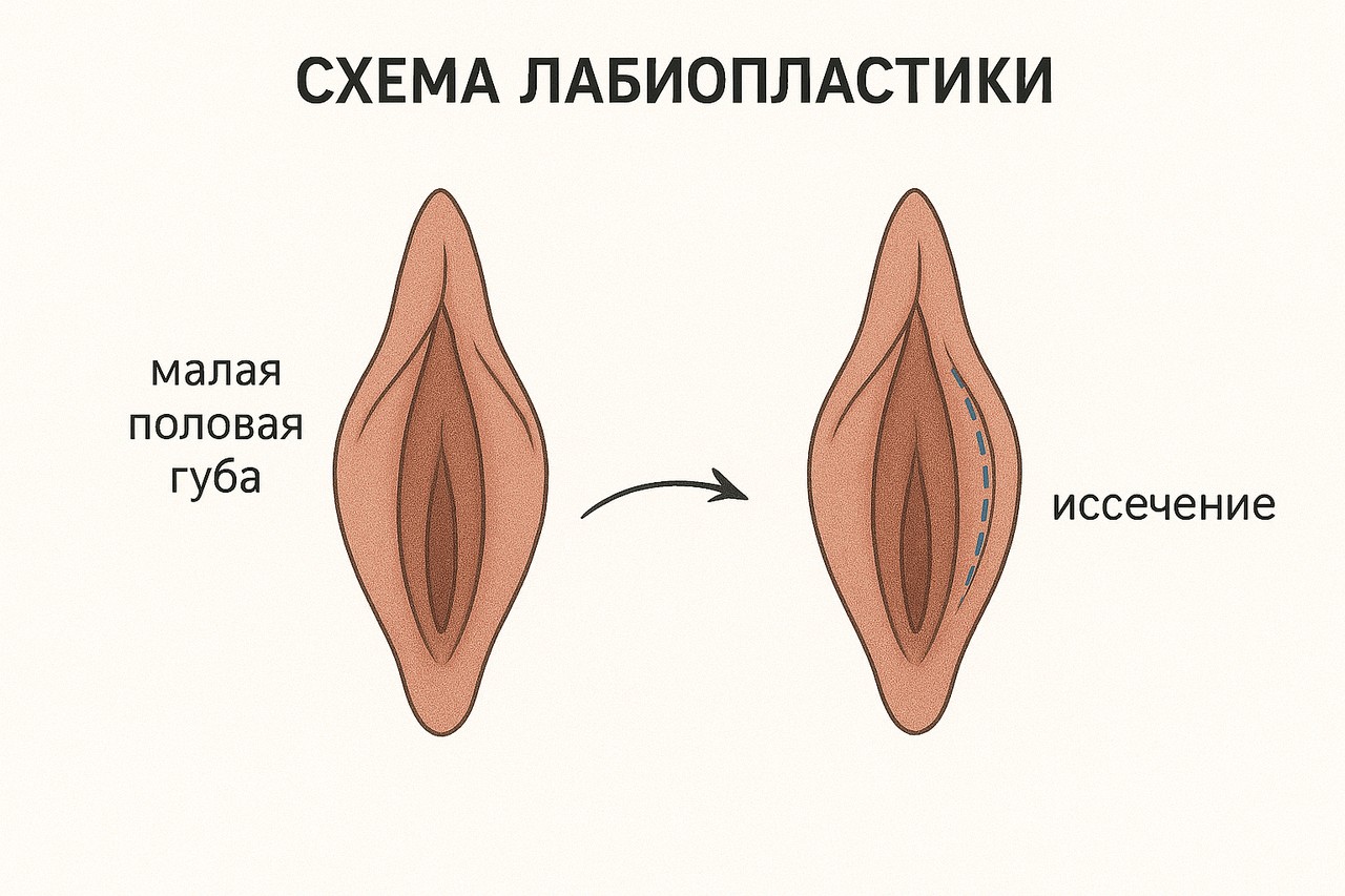 Схема лабиопластики