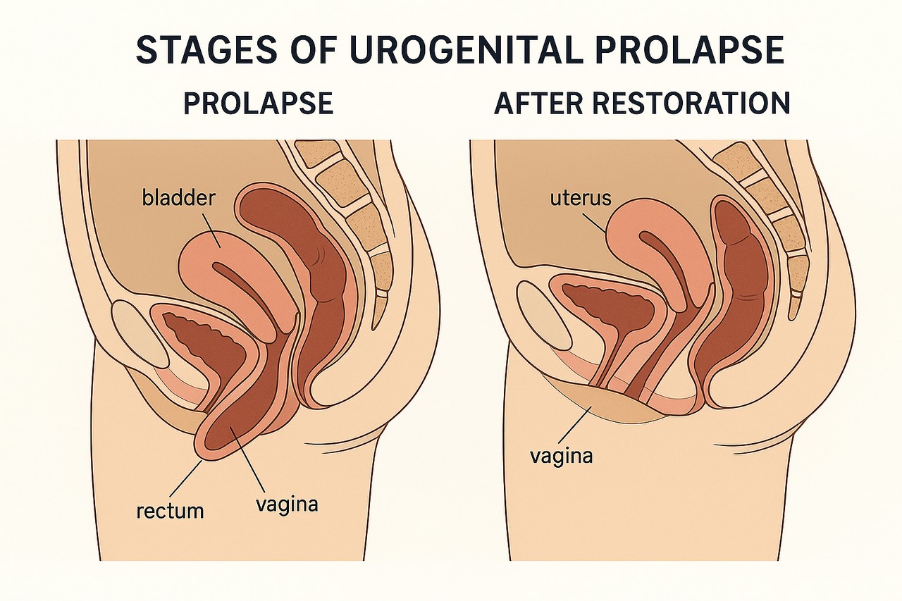 Restoring the normal position of the uterus and vaginal walls